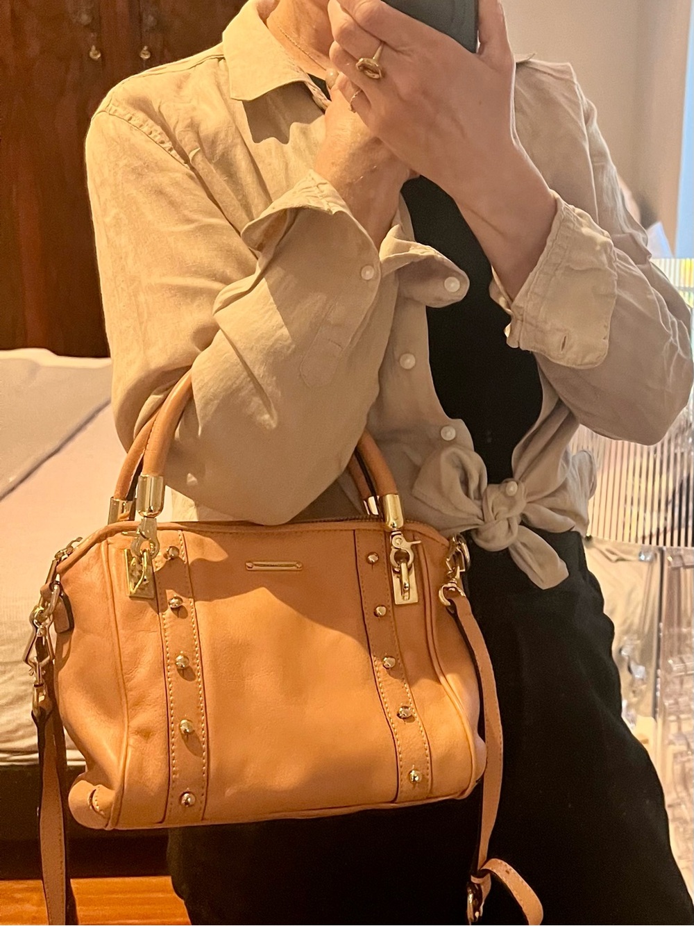 Rebecca Minkoff Y2K Pebbled Leather Satchel Crossbody